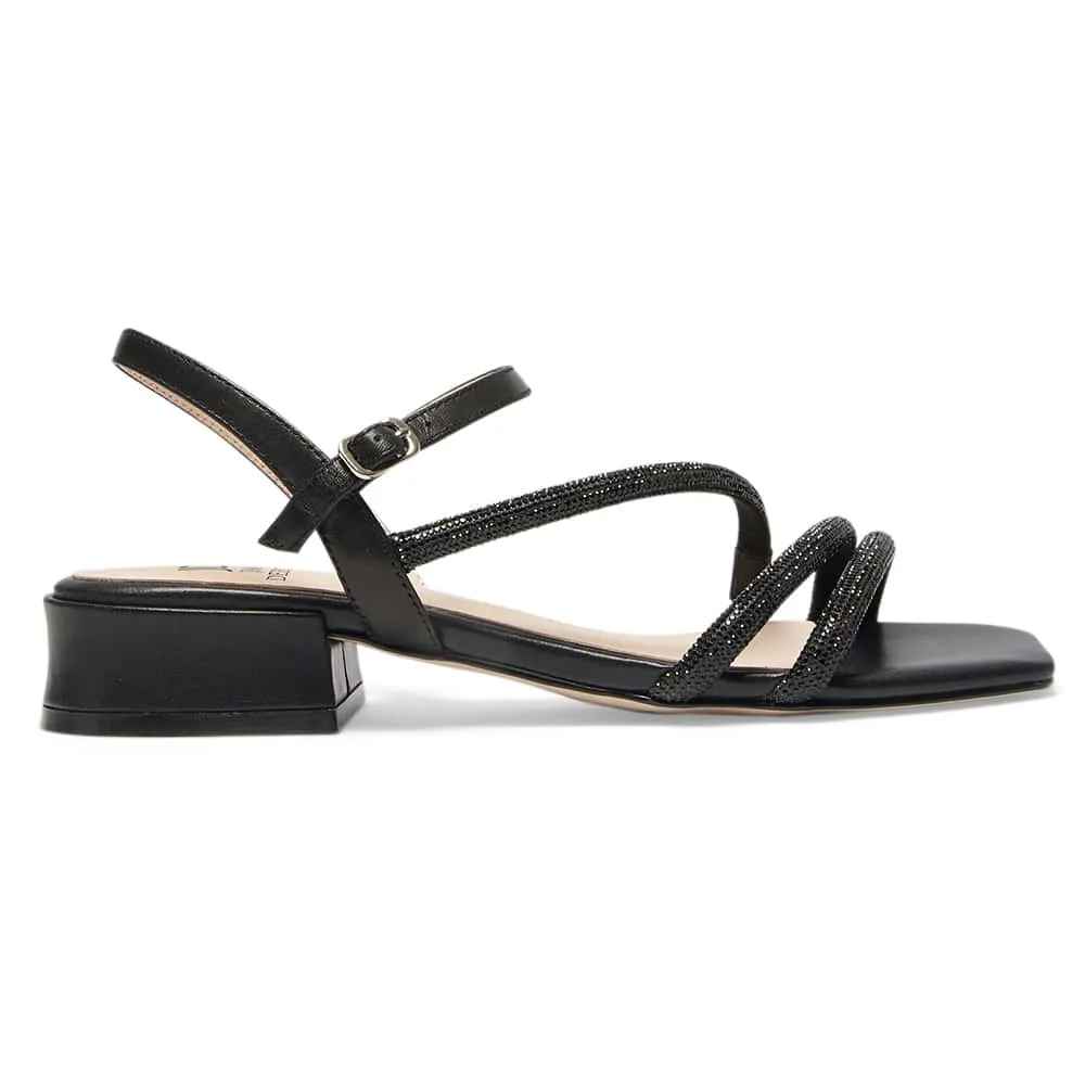 Majestic Heel in Black Metallic Sparkle