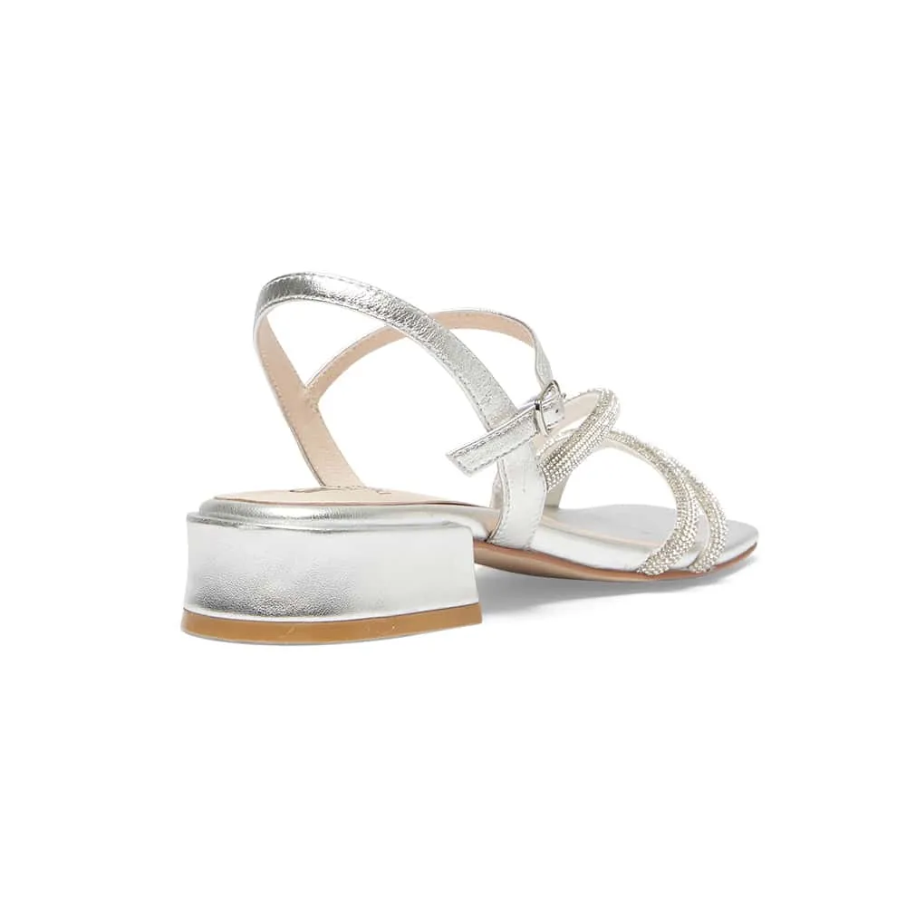 Majestic Heel in Silver Metallic Sparkle