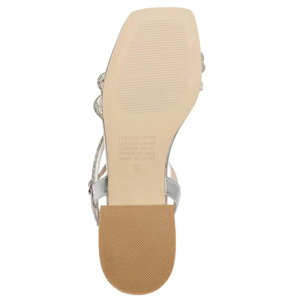 Majestic Heel in Silver Metallic Sparkle