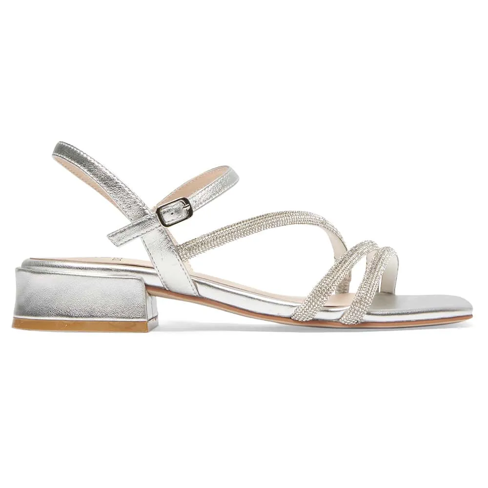Majestic Heel in Silver Metallic Sparkle