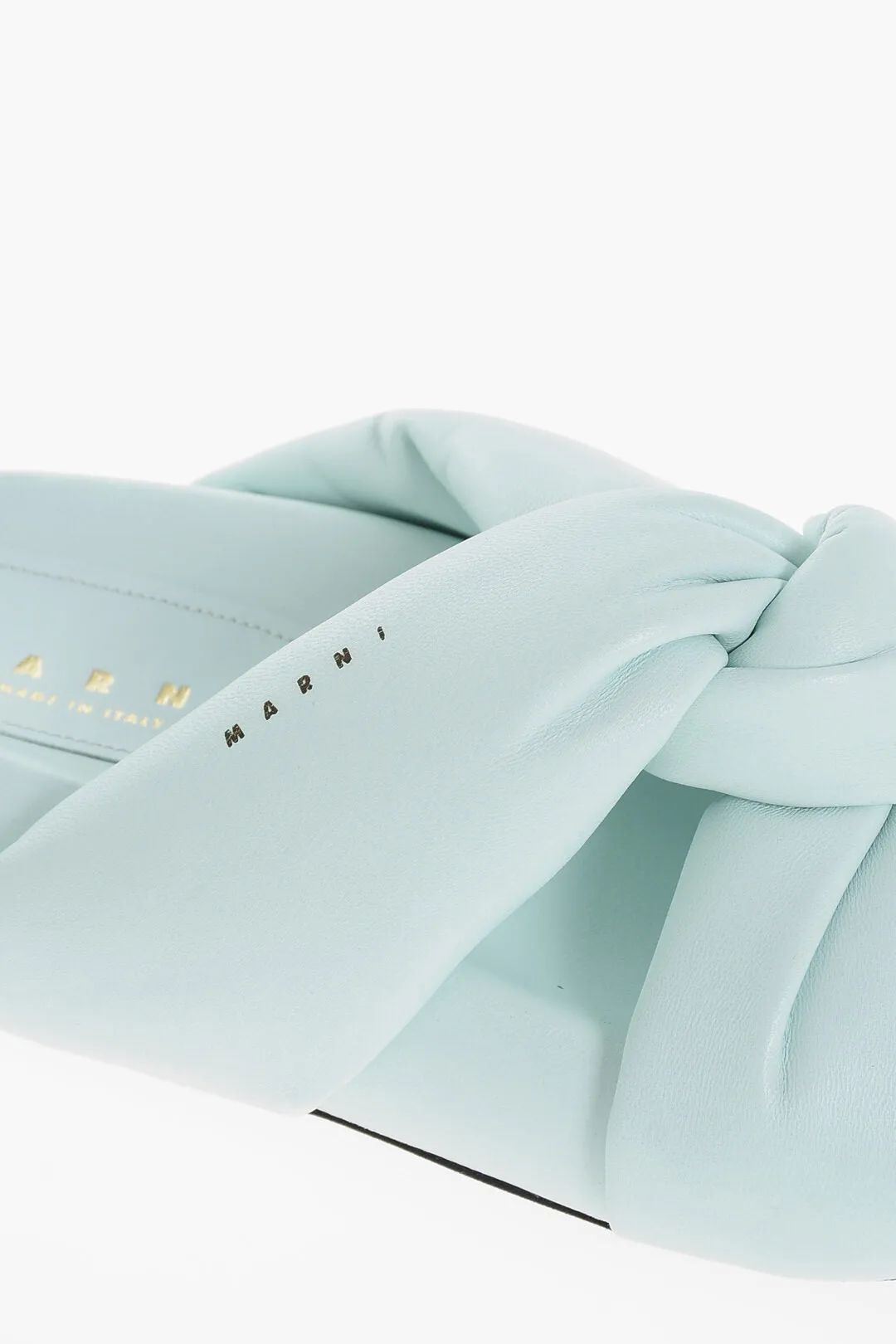 Marni Leather Padded Sliders With Chunky Sole