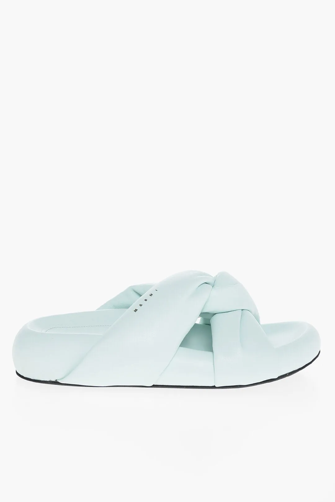 Marni Leather Padded Sliders With Chunky Sole