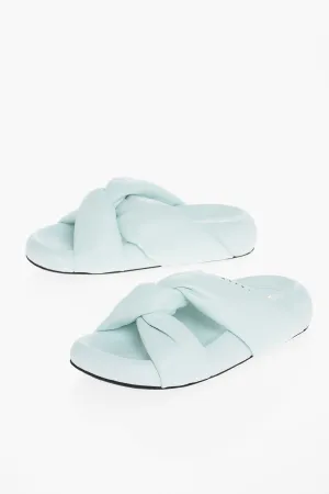 Marni Leather Padded Sliders With Chunky Sole