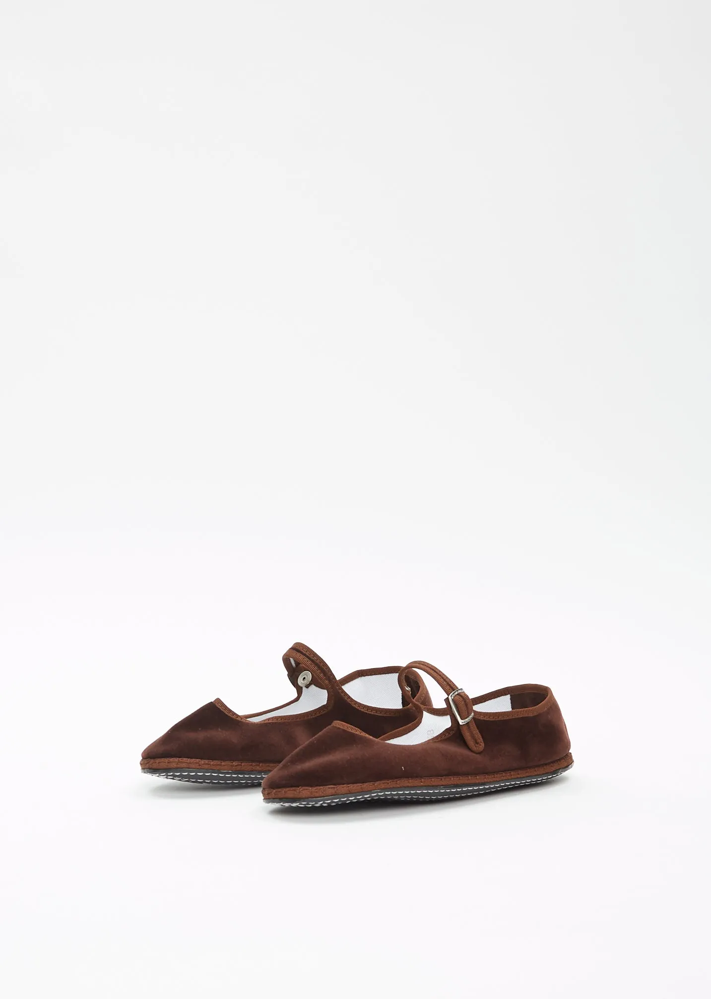 Mary Jane Paj Velvet Ness  Brown