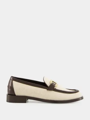 Maryan T Leather Loafers in Beige Brown