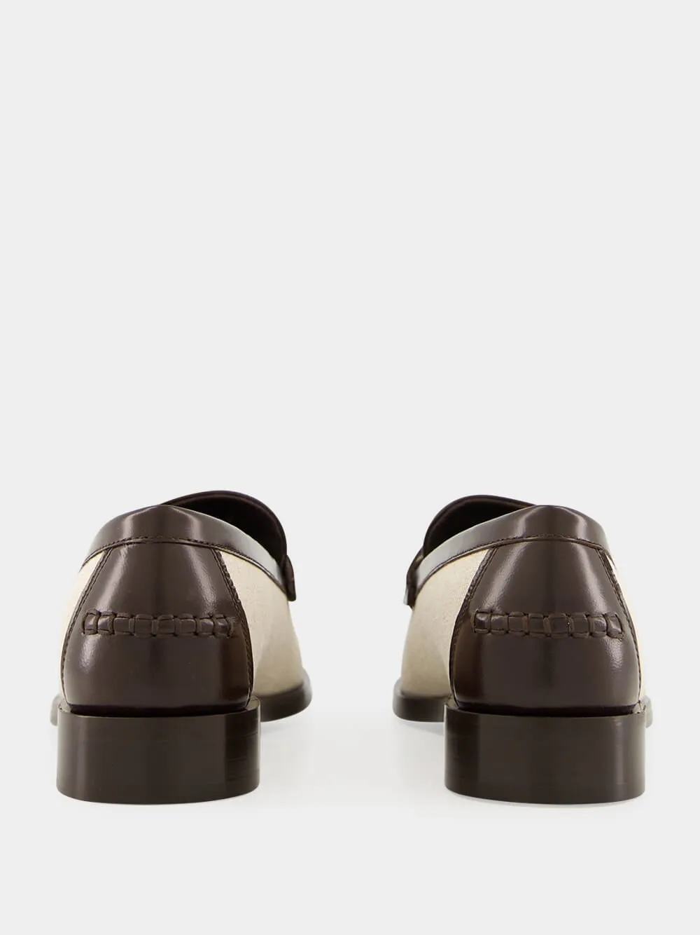 Maryan T Leather Loafers in Beige Brown
