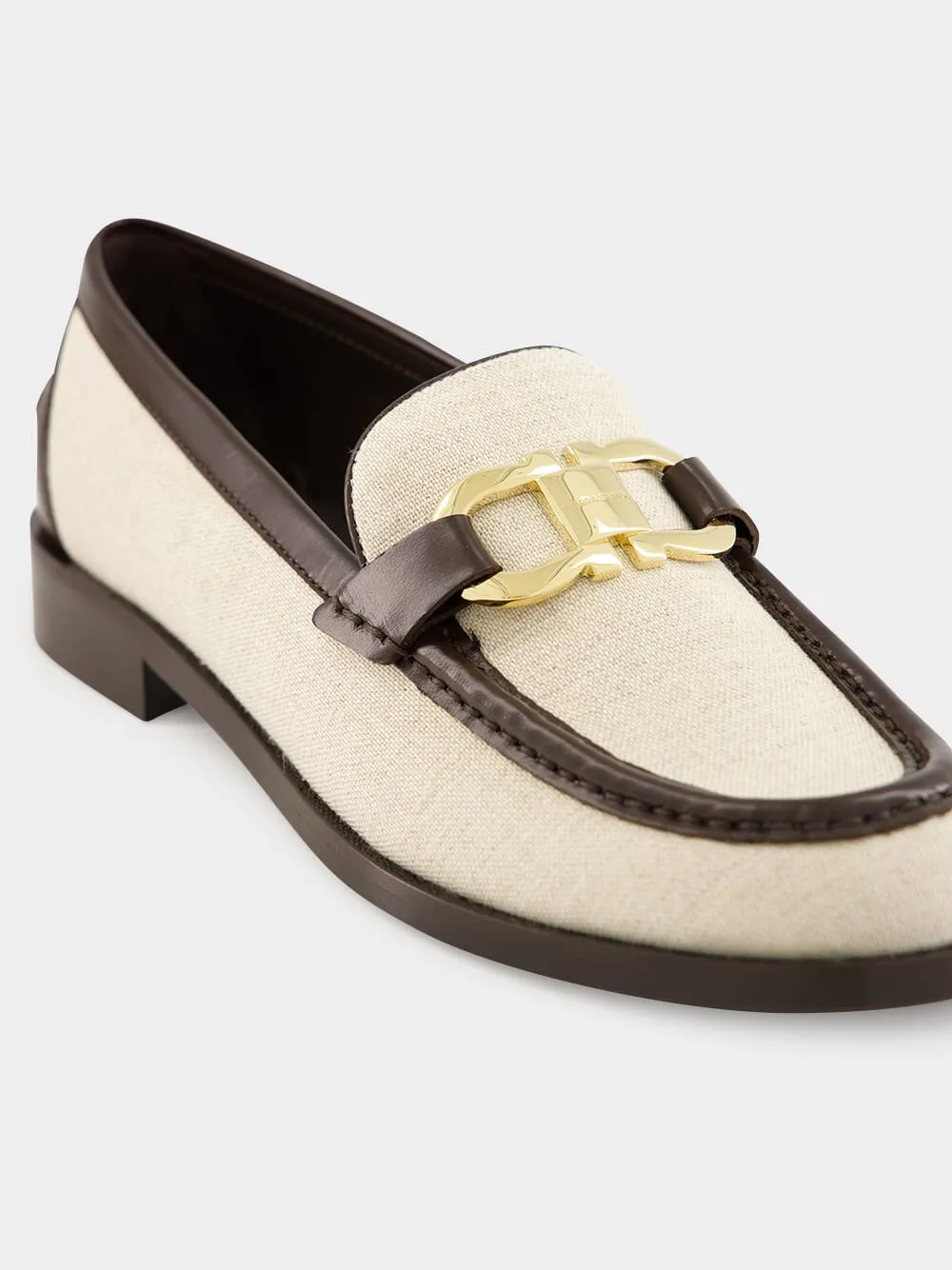 Maryan T Leather Loafers in Beige Brown