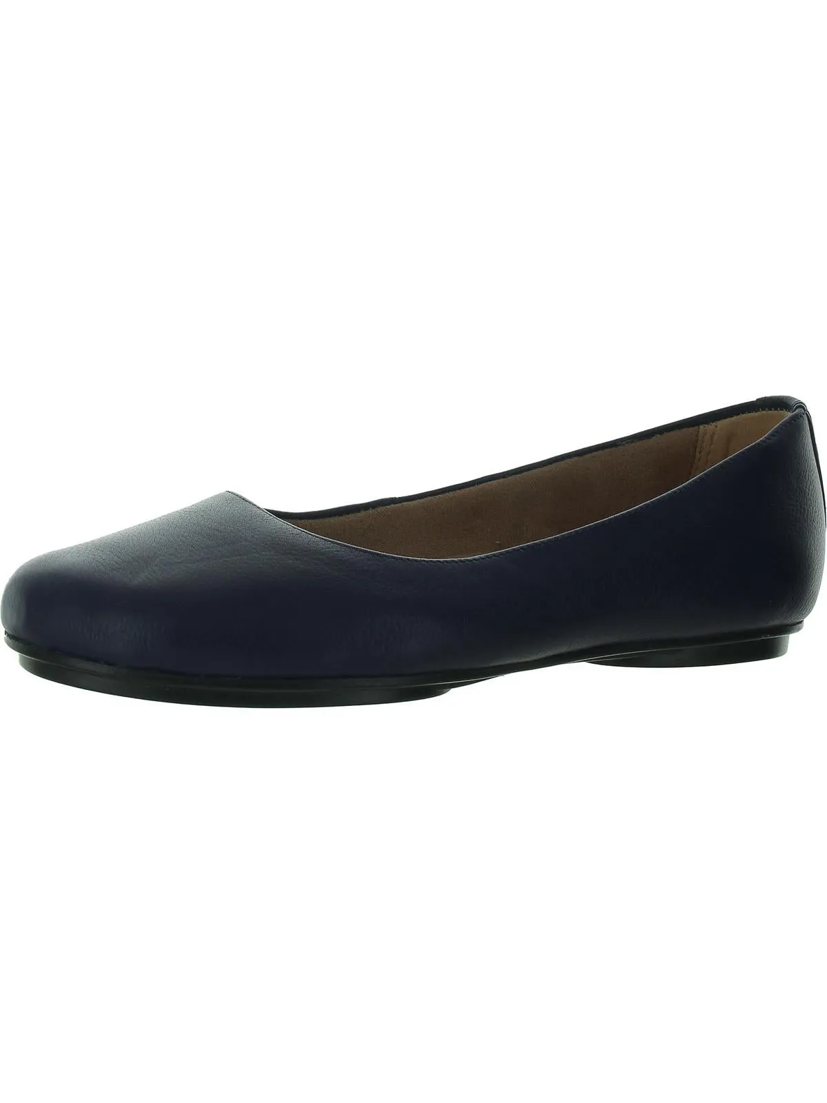 Maxwell Womens Faux Leather Round Toe Flats