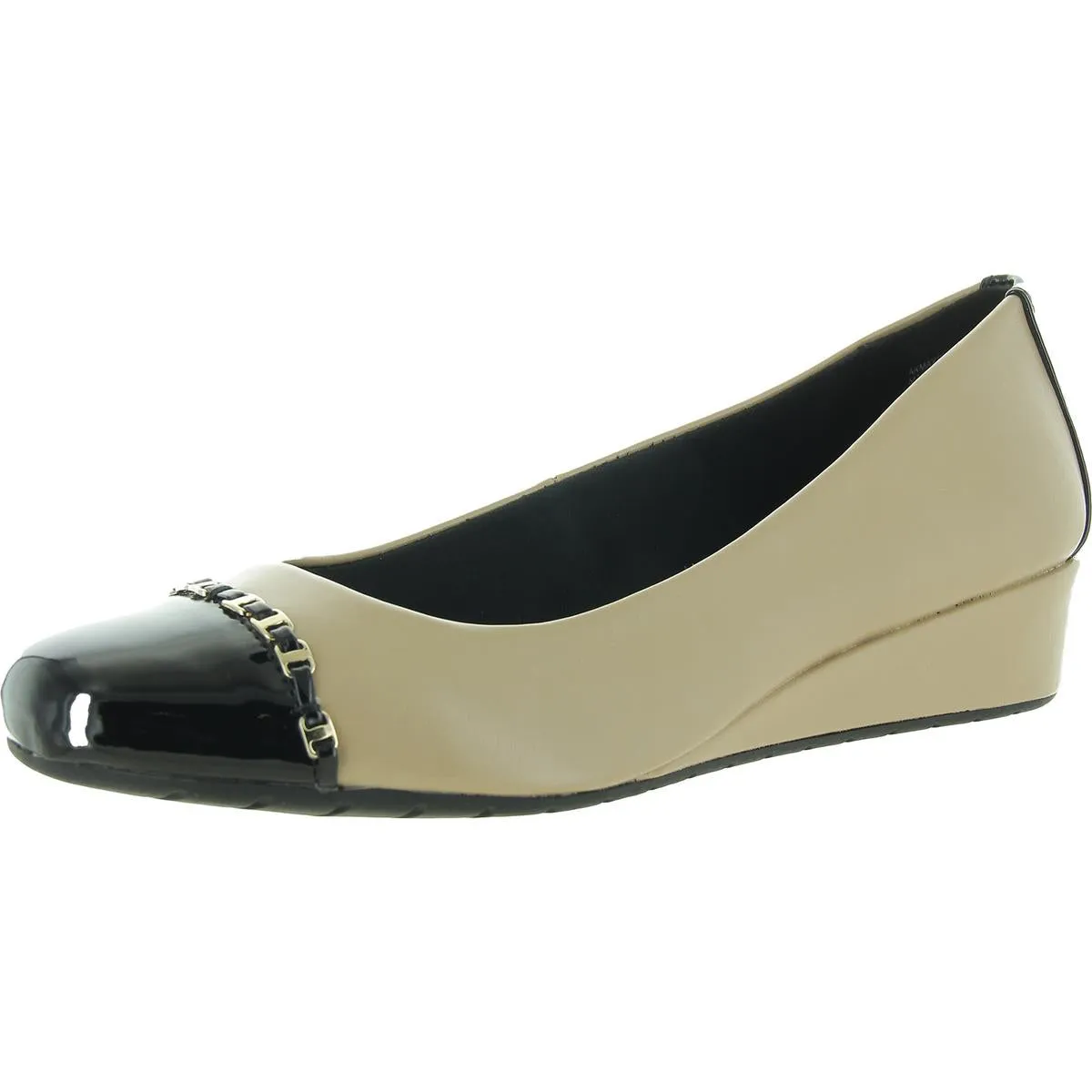 Maysel Womens Leather Slip On Ballet Flats
