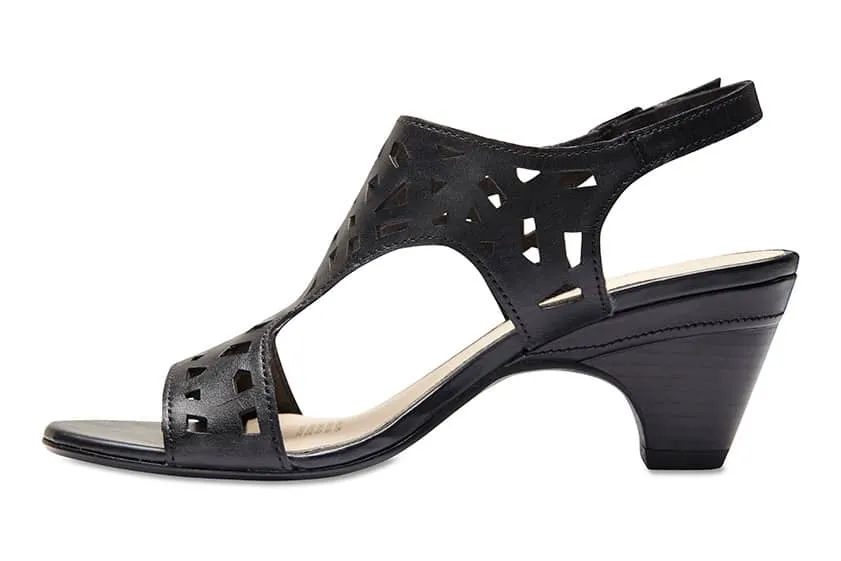 Maze Heel in Black Leather