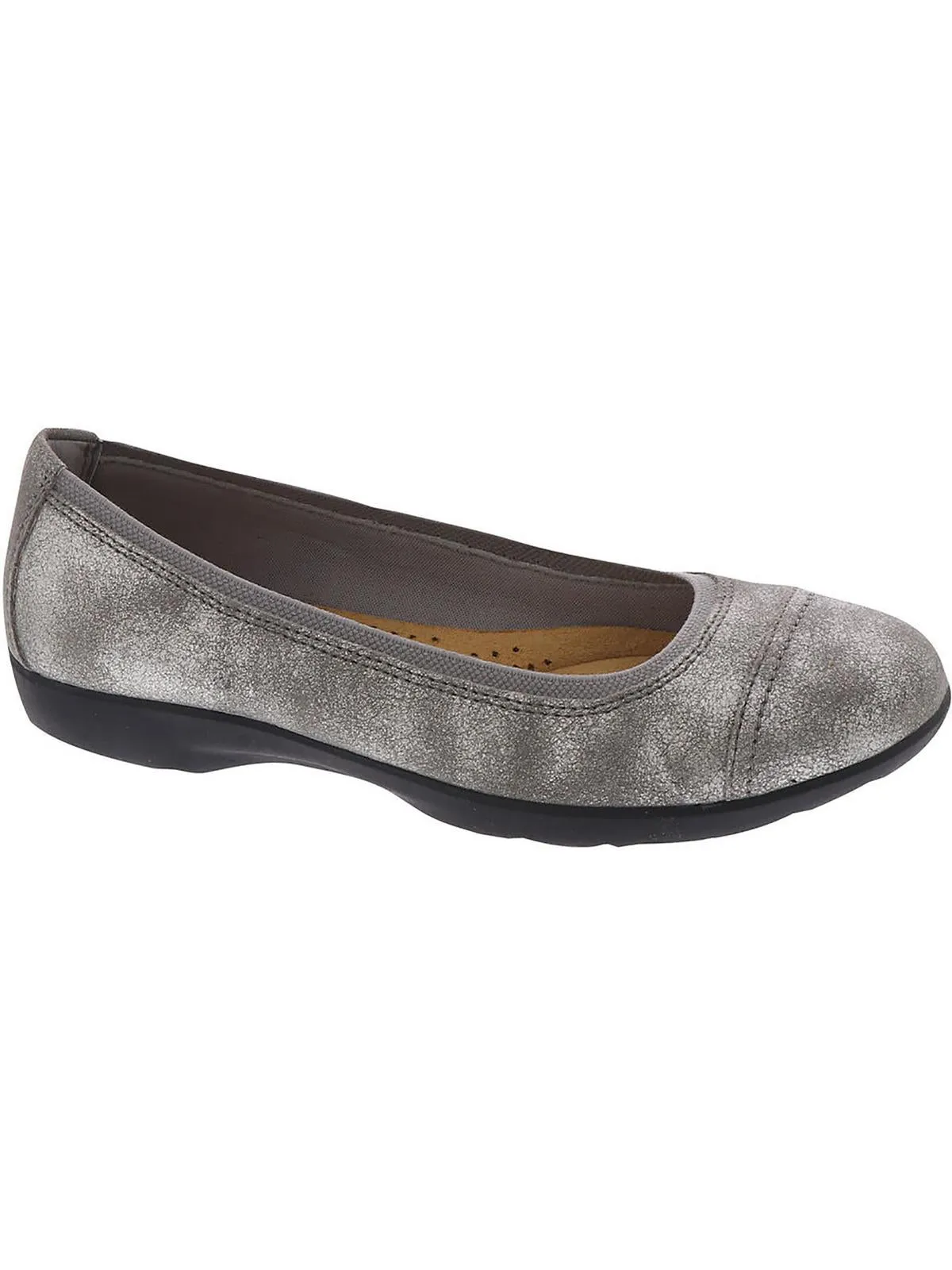 Meadow Opal Womens Leather Slip-On Ballet Flats