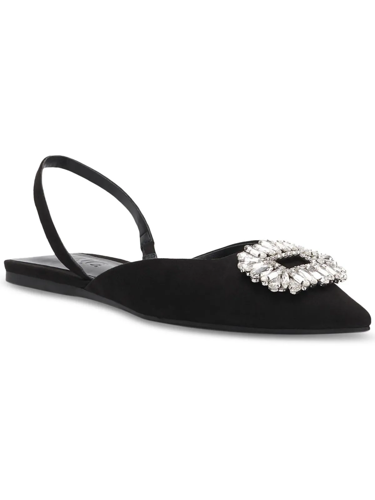 Melicity Womens Faux Leather Rhinestone Slingbacks