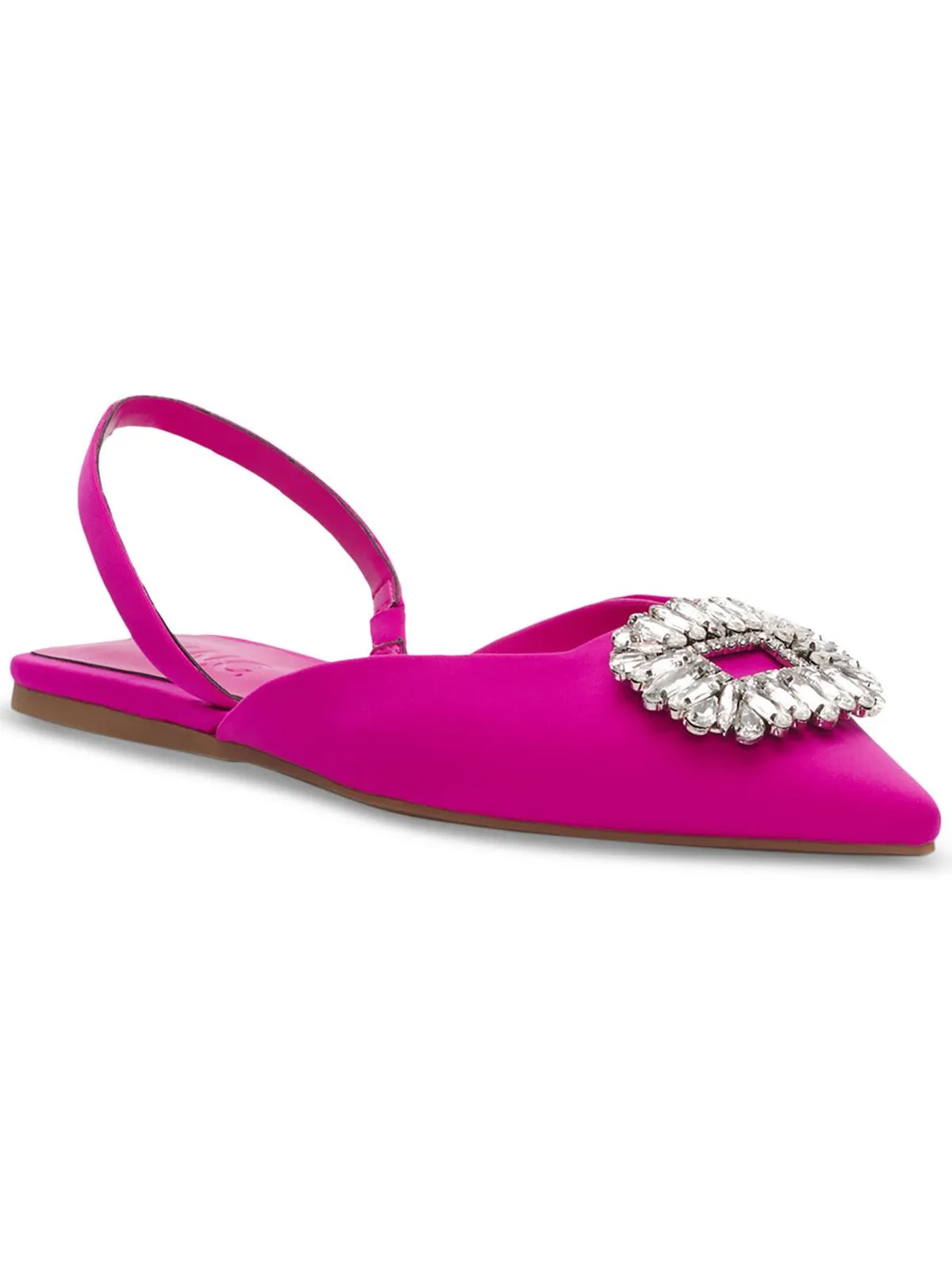 Melicity Womens Faux Leather Rhinestone Slingbacks