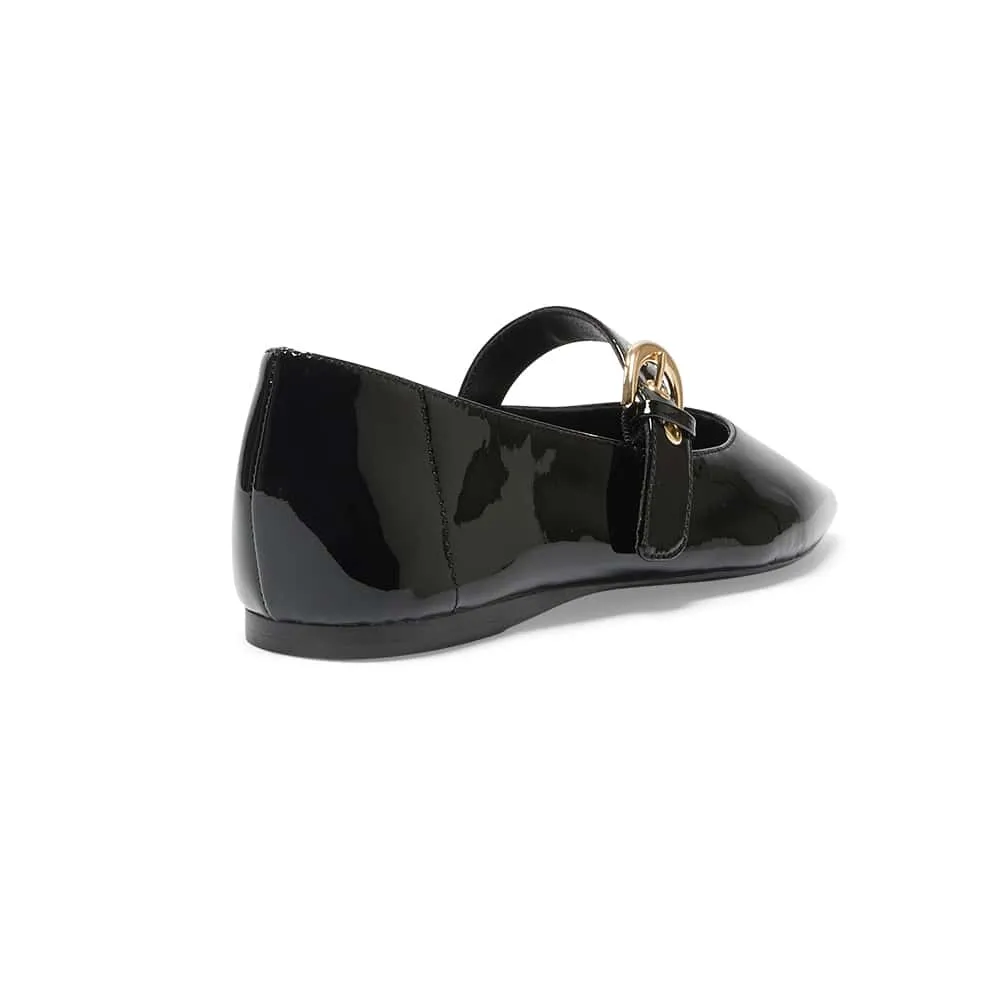 Melrose Flat in Black Patent