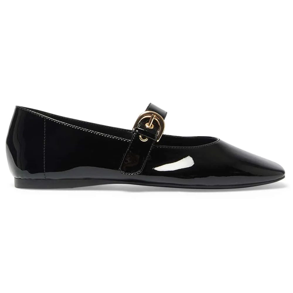 Melrose Flat in Black Patent