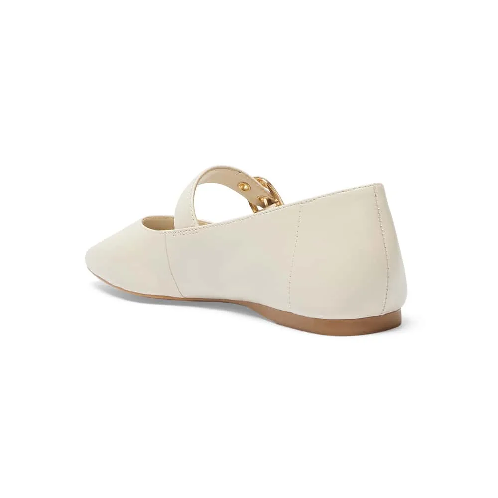 Melrose Flat in Bone Leather