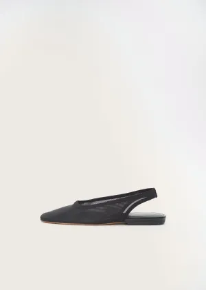 Mesh Slingback Ballet  Black