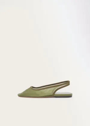 Mesh Slingback Ballet  Khaki