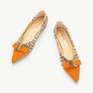 Metal Tie Tweed Flats (Aida)SALE