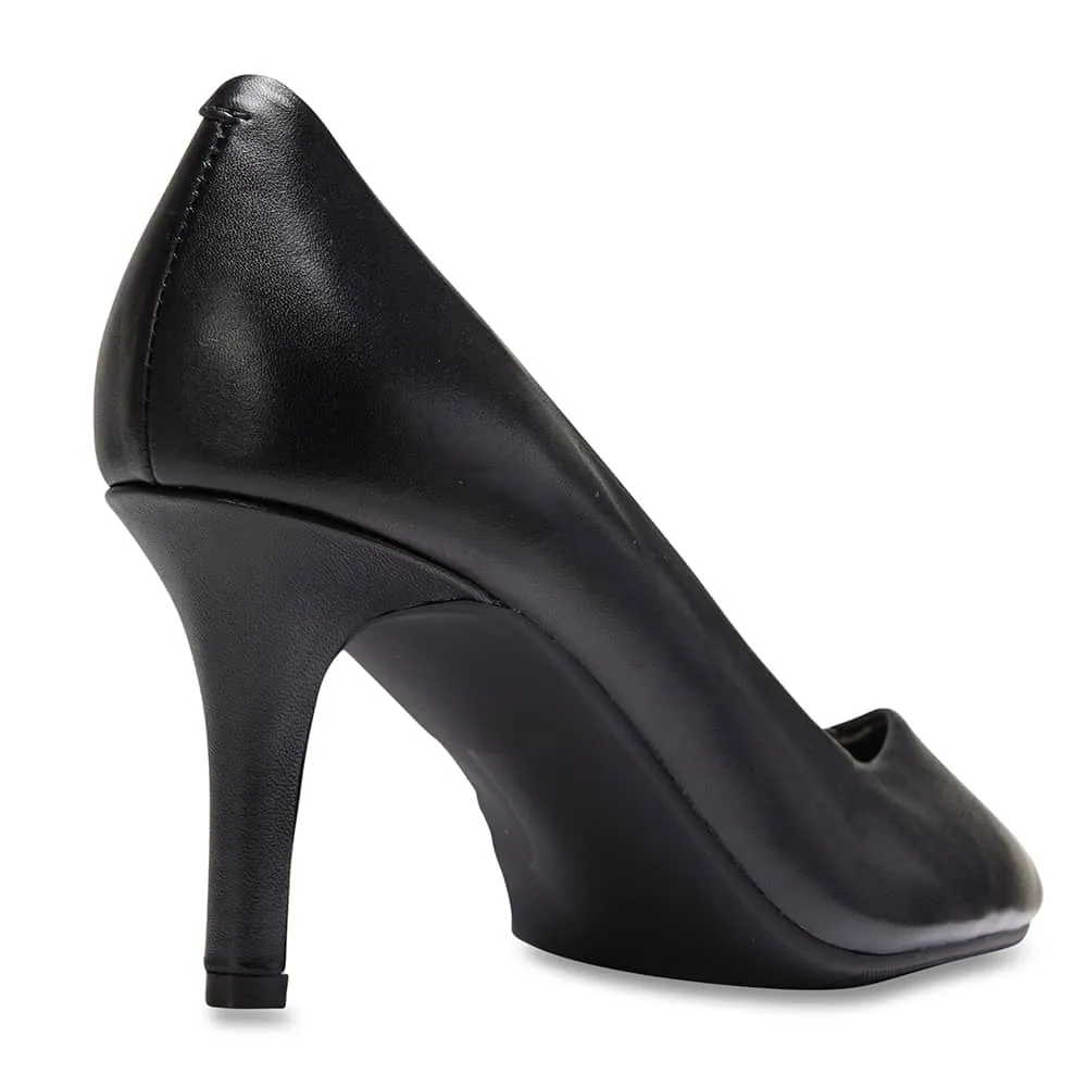 Mikado Heel in Black Leather