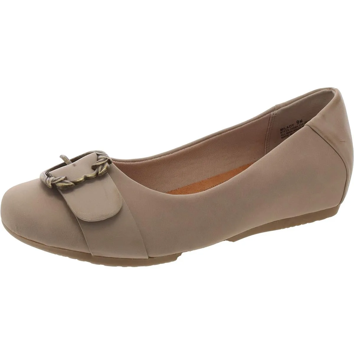 Milady Womens Faux Leather Metallic Ballet Flats