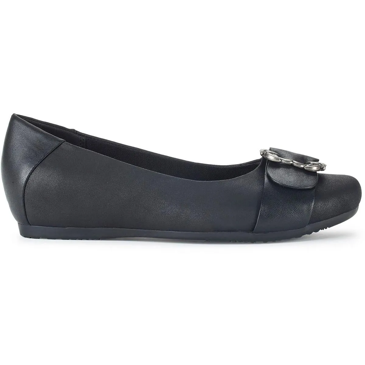 Milady Womens Faux Leather Metallic Ballet Flats