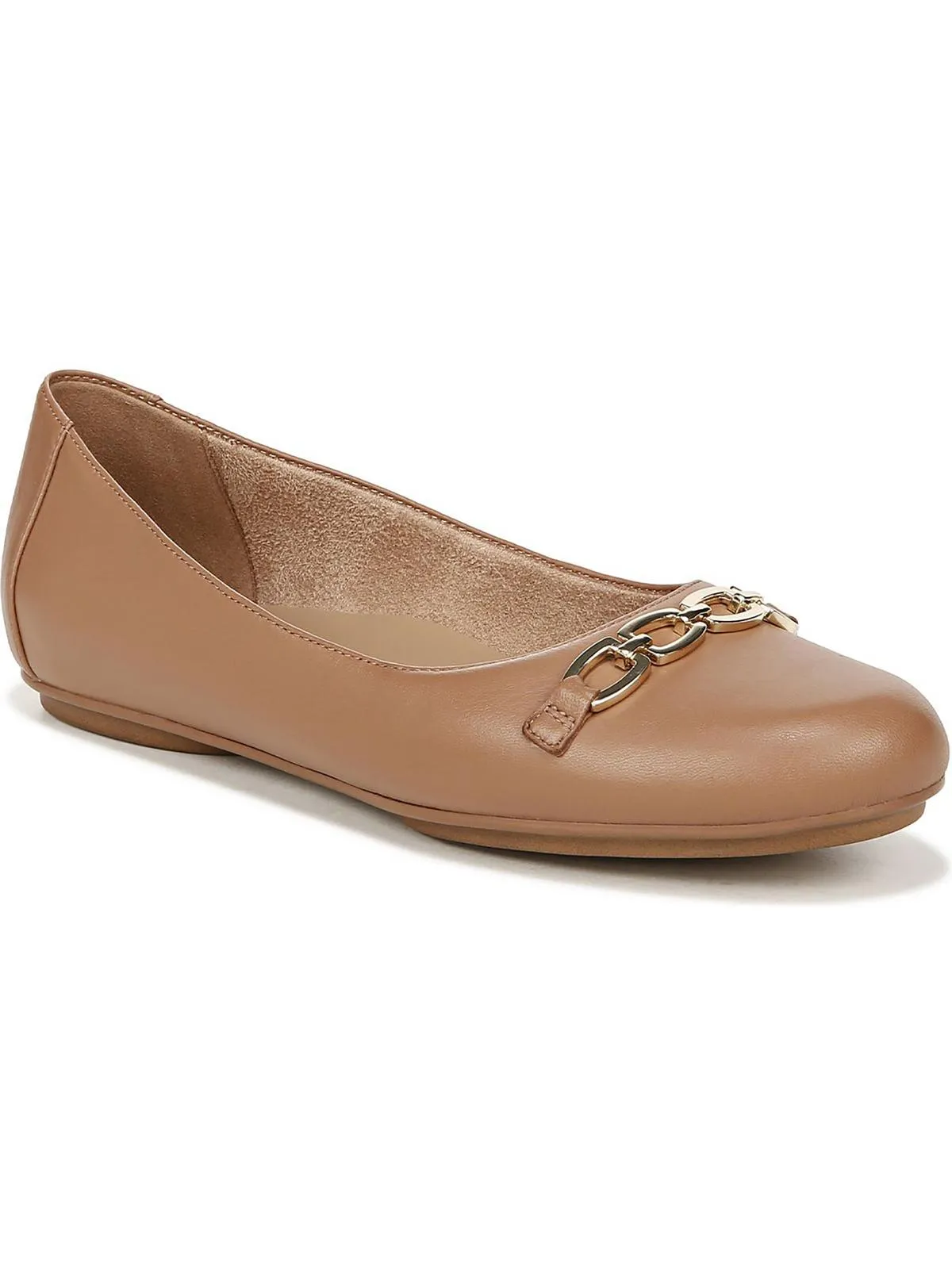 Mira Womens Leather Slip On Ballet Flats