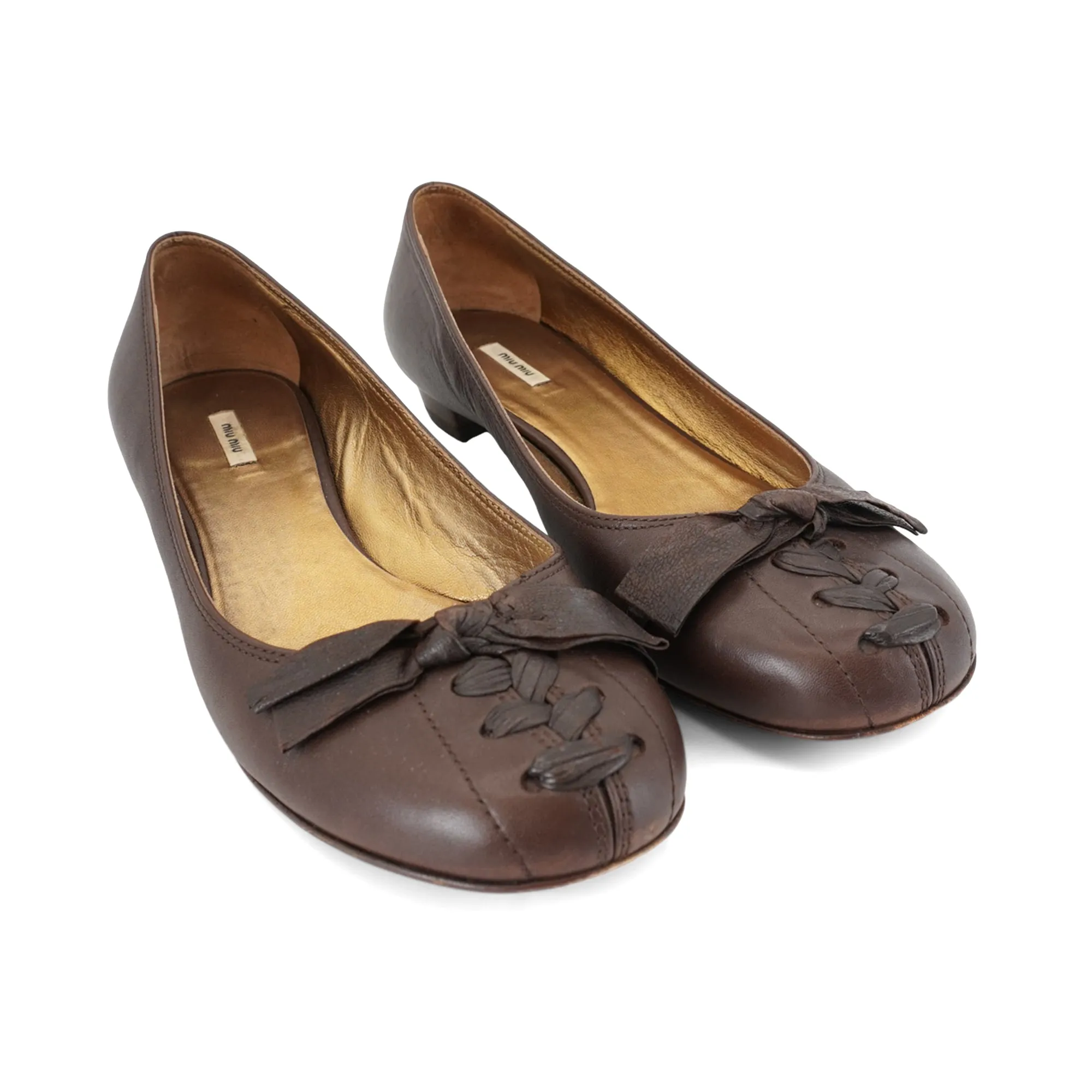 Miu Miu Block Heel Ballerinas - Women's 38