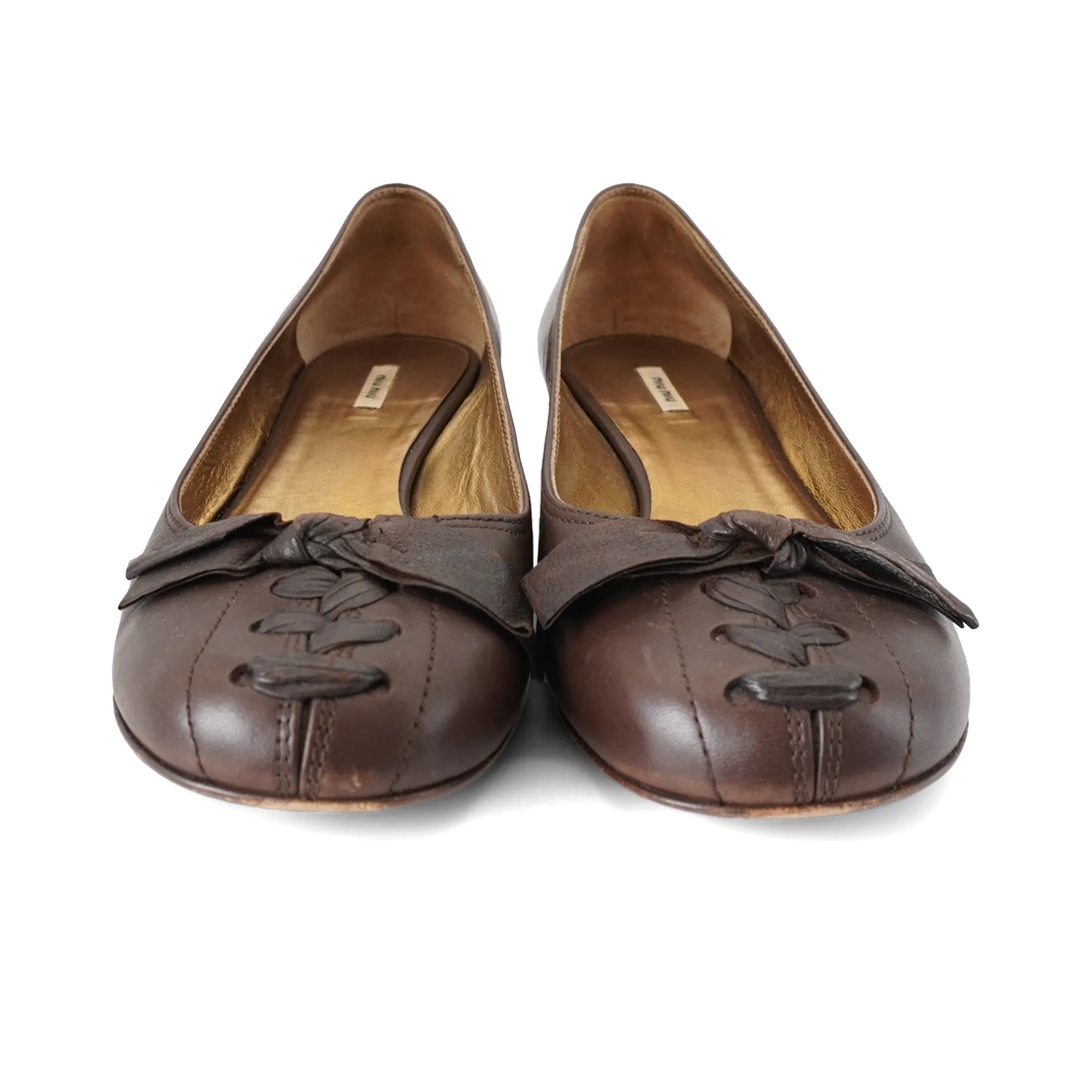 Miu Miu Block Heel Ballerinas - Women's 38