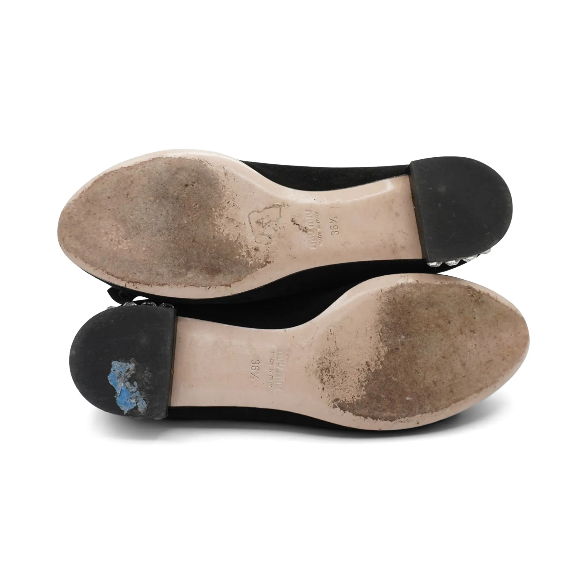 Miu Miu Crystal Heel Flats - Women's 36.5
