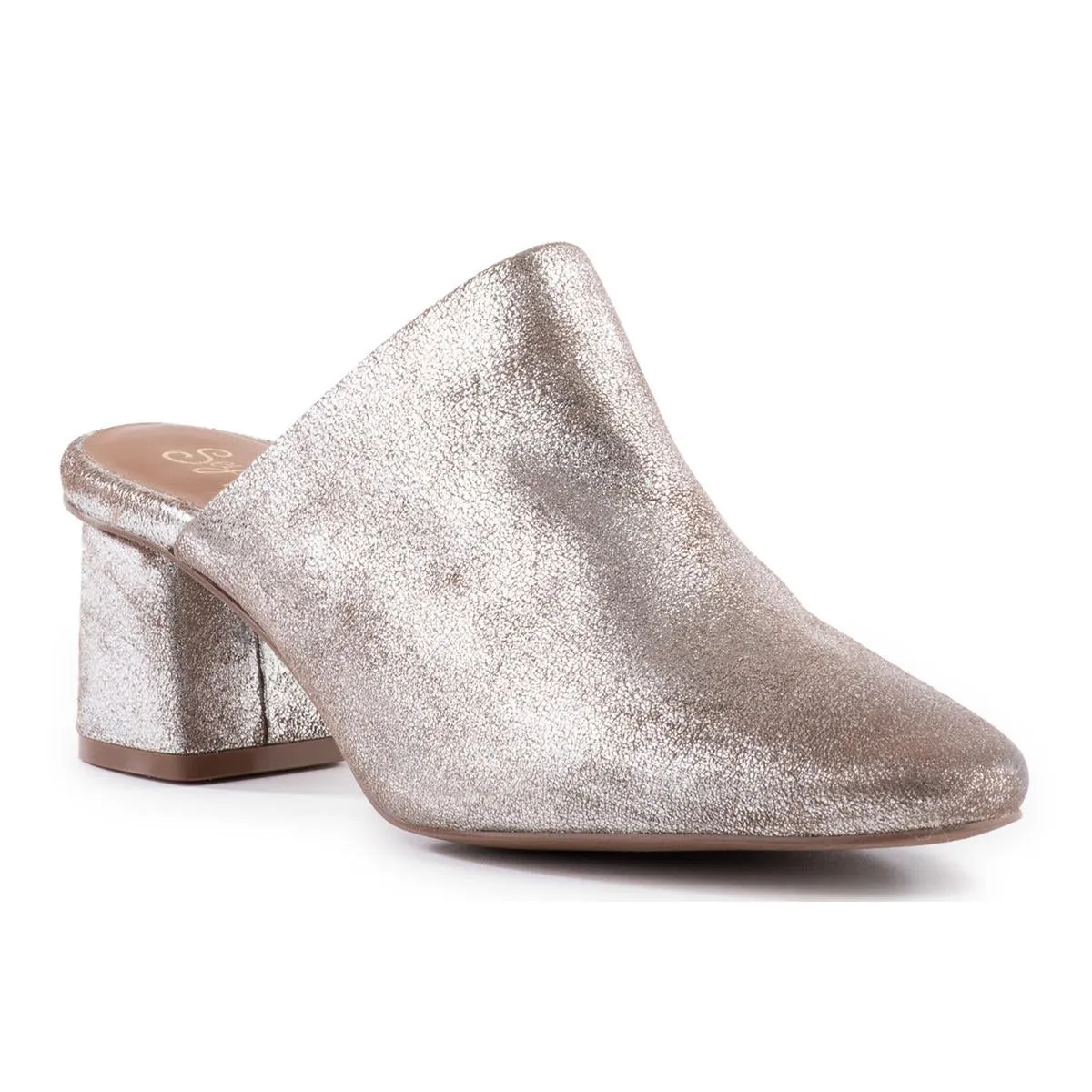 Muse Womens Metallic Suede Mules