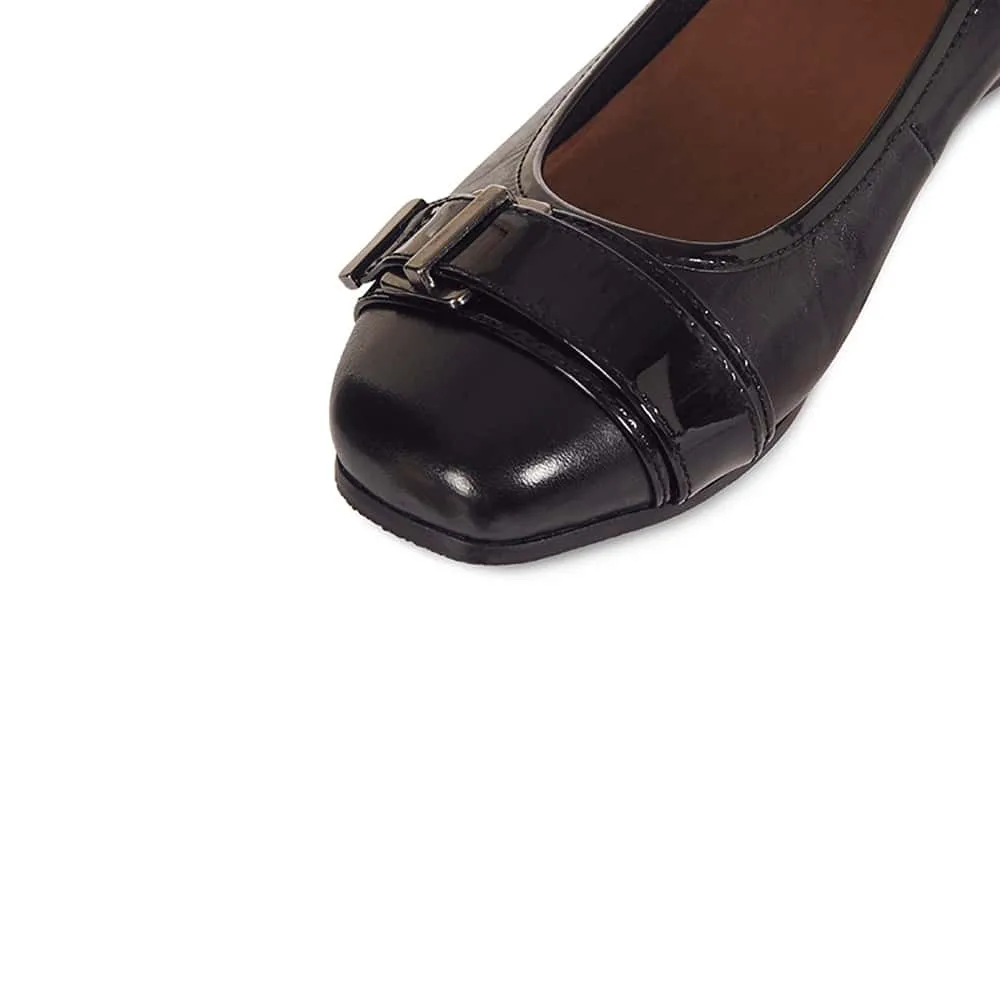 Napier Heel in Black Leather
