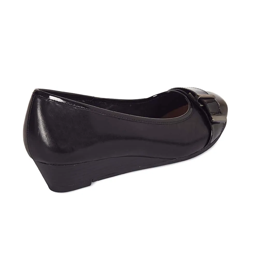 Napier Heel in Black Leather