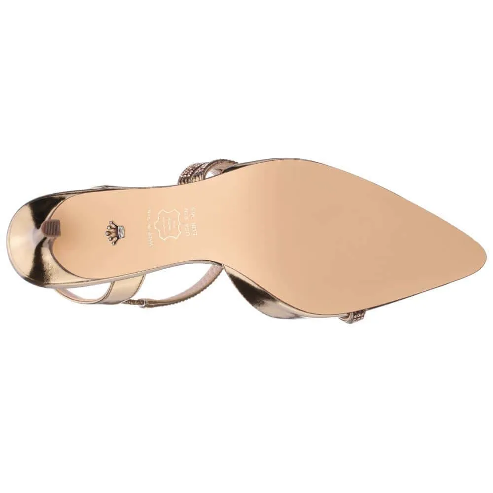 Nela Heel in Bronze Met Foil