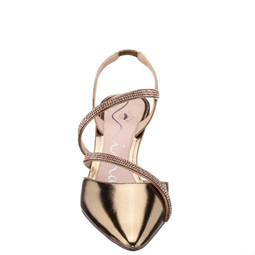 Nela Heel in Bronze Met Foil