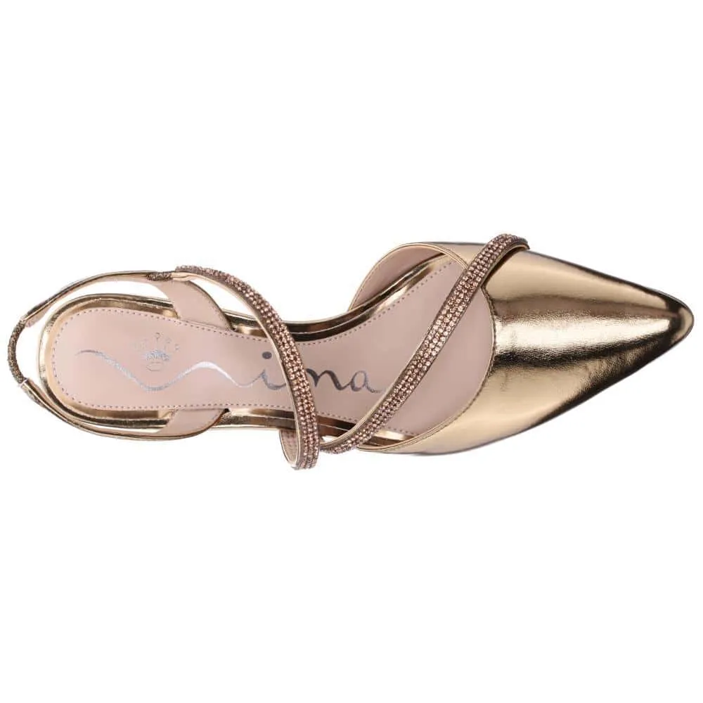 Nela Heel in Bronze Met Foil