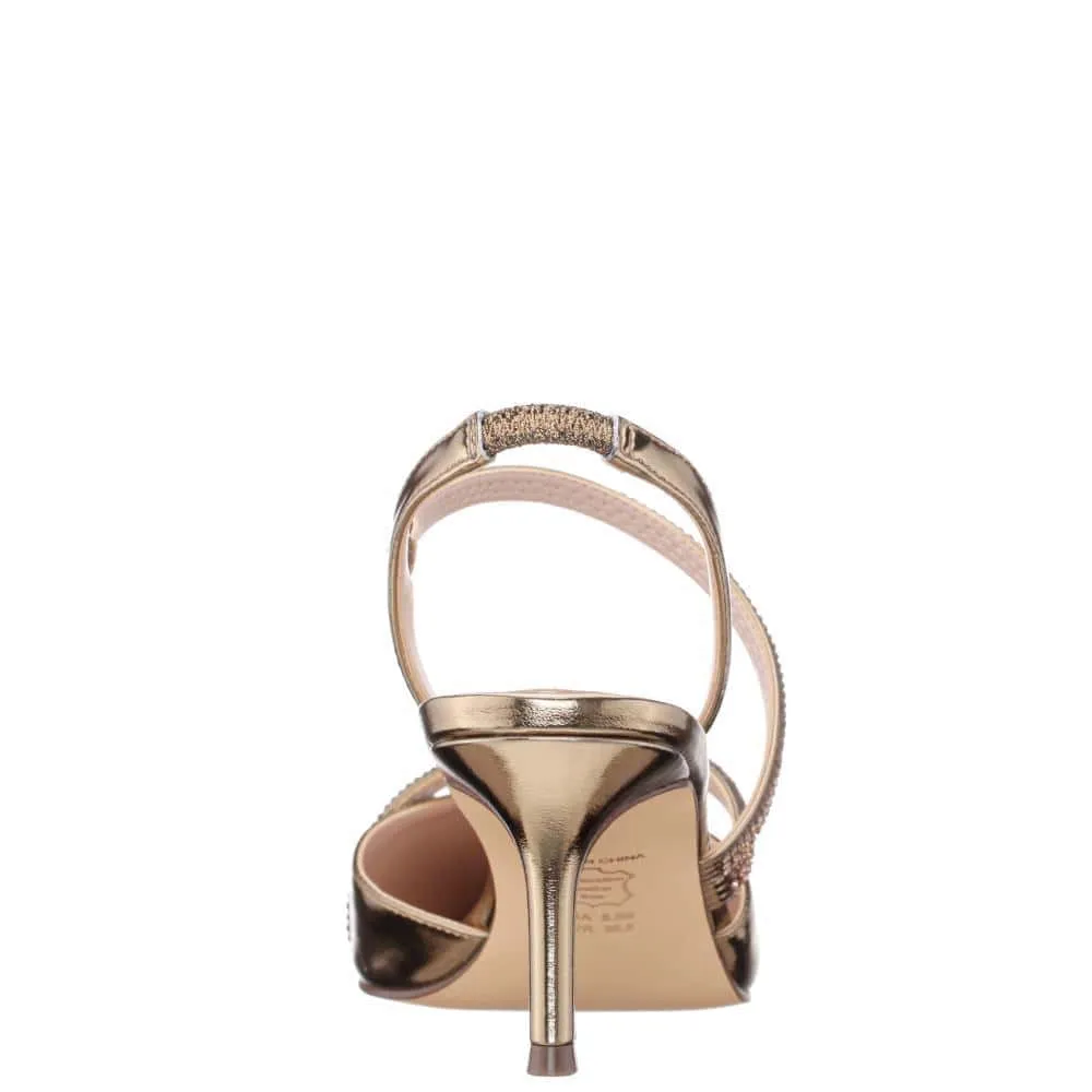 Nela Heel in Bronze Met Foil