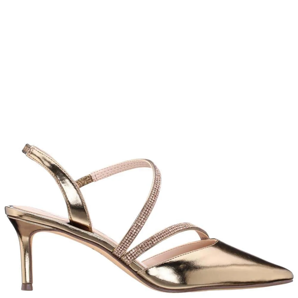 Nela Heel in Bronze Met Foil