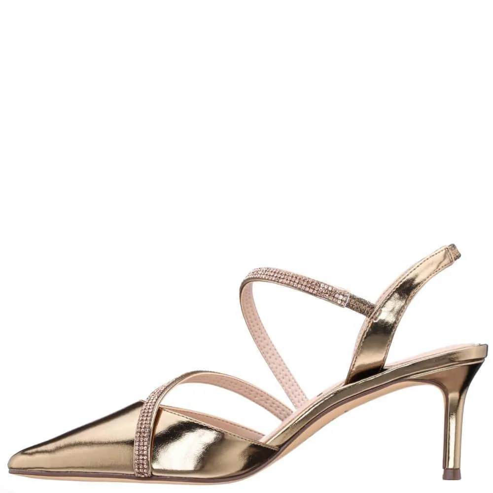 Nela Heel in Bronze Met Foil