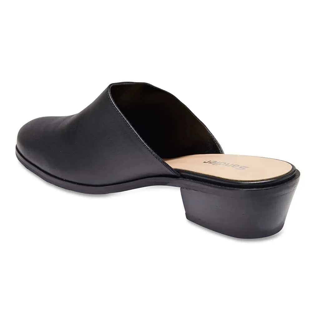 Nevada Heel in Black Leather