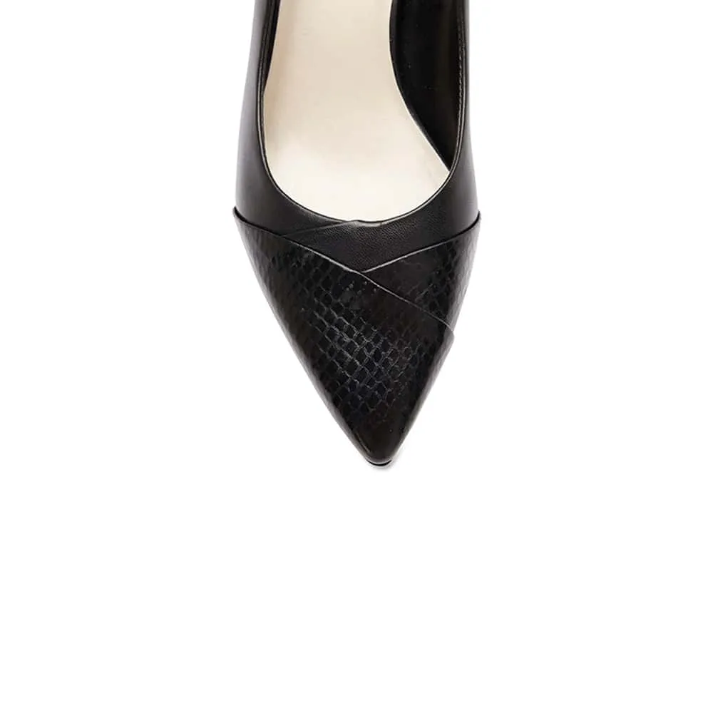 Newport Heel in Black Leather