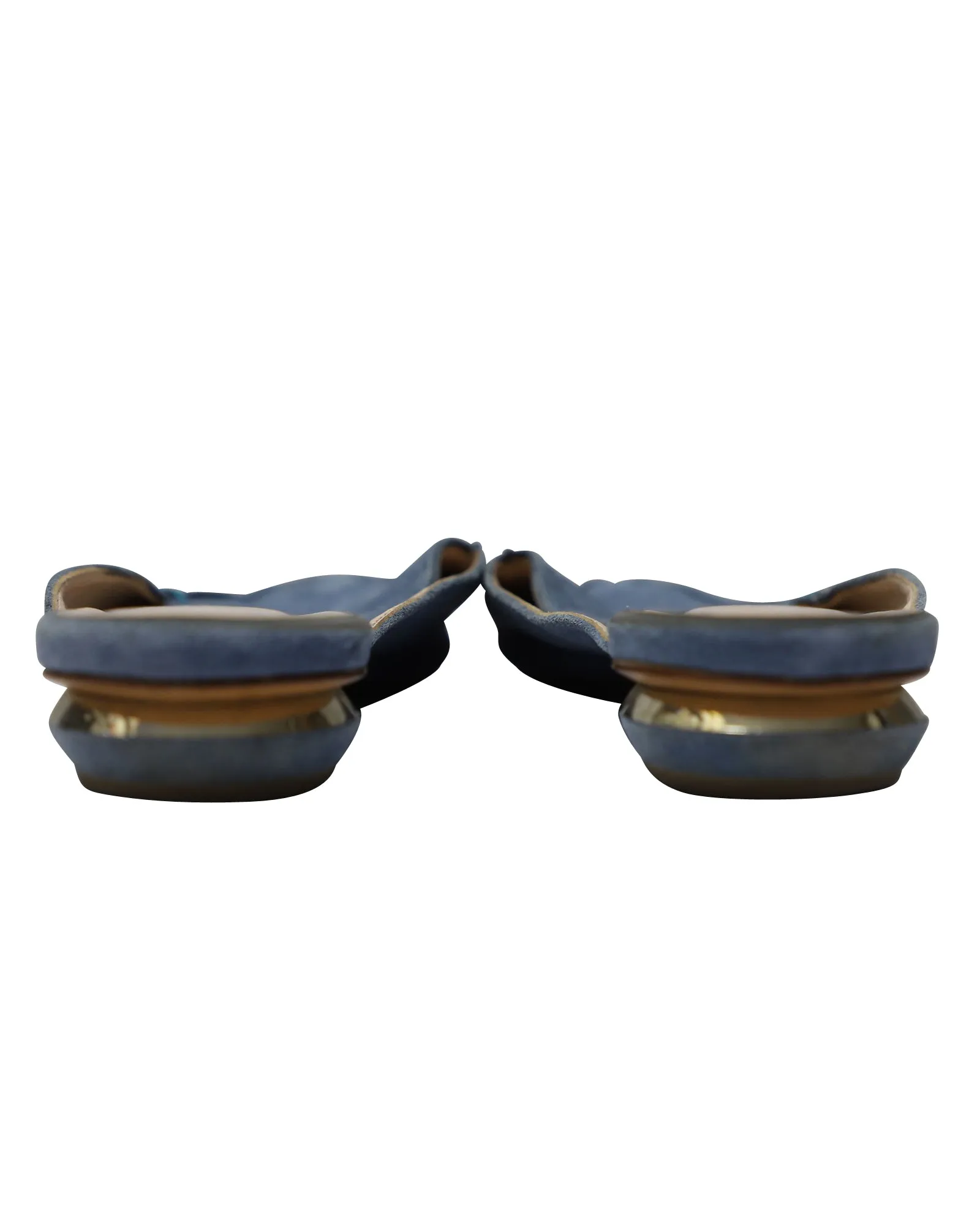 Nicholas Kirkwood Beya Pointed Mules in Blue Suede