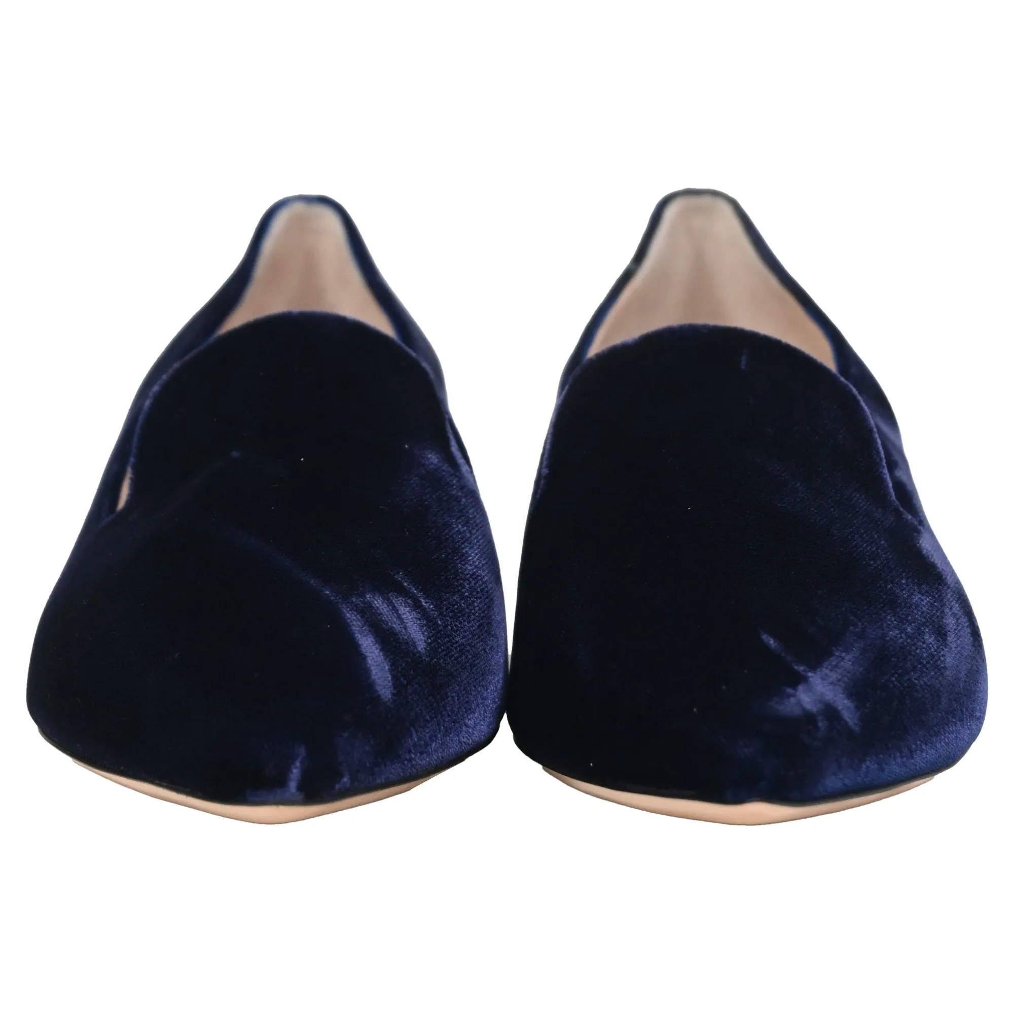 Nicholas Kirkwood Faux Pearl Embellished Loafers In Navy Blue Velvet