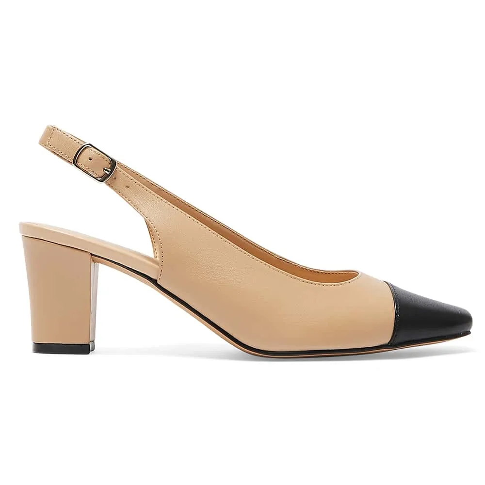 Nikita Heel in Black And Camel Leather
