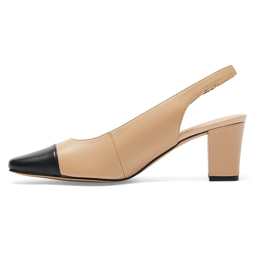 Nikita Heel in Black And Camel Leather