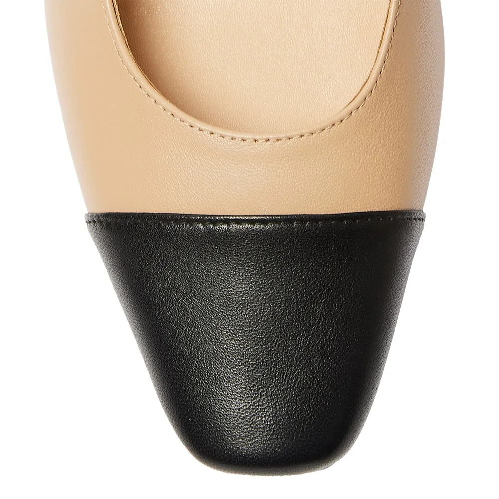 Nikita Heel in Black And Camel Leather