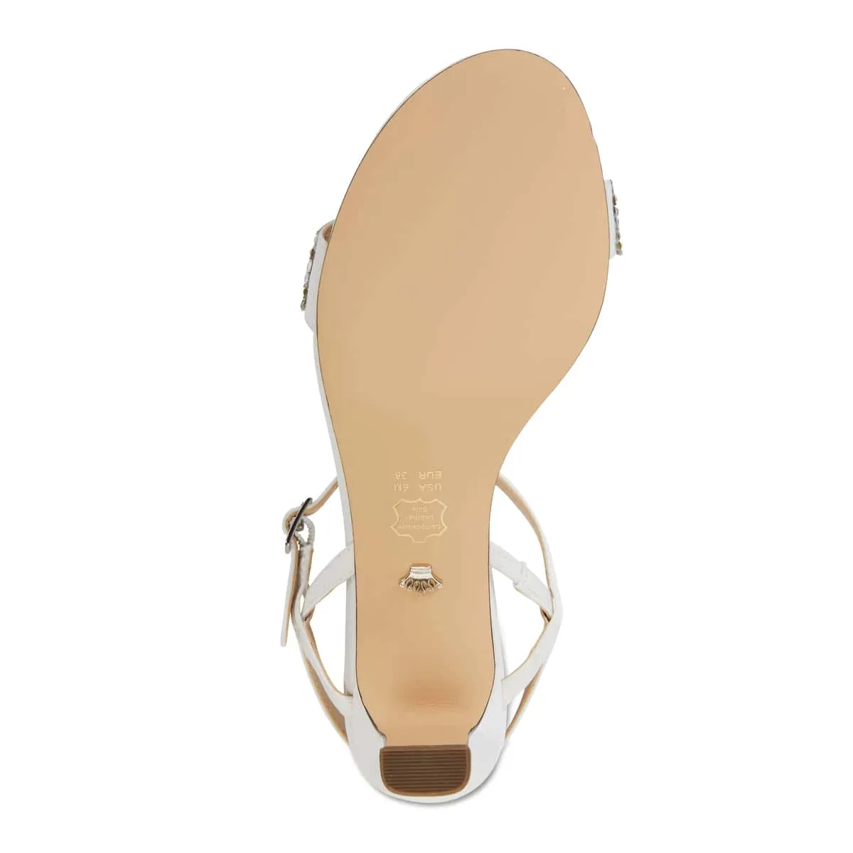 Noela Heel in Ivory Satin
