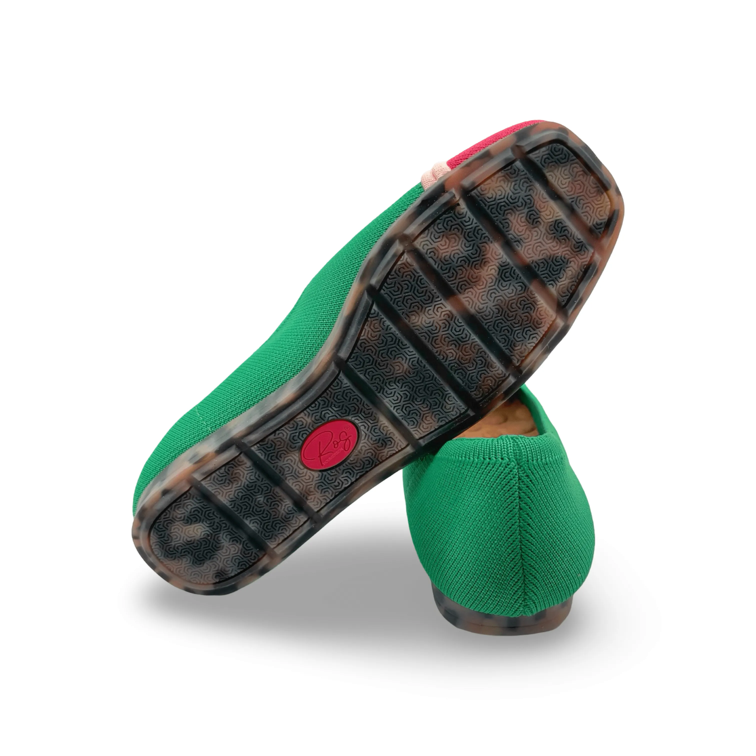 Noelle Green/Pink Knit Fabric Flat