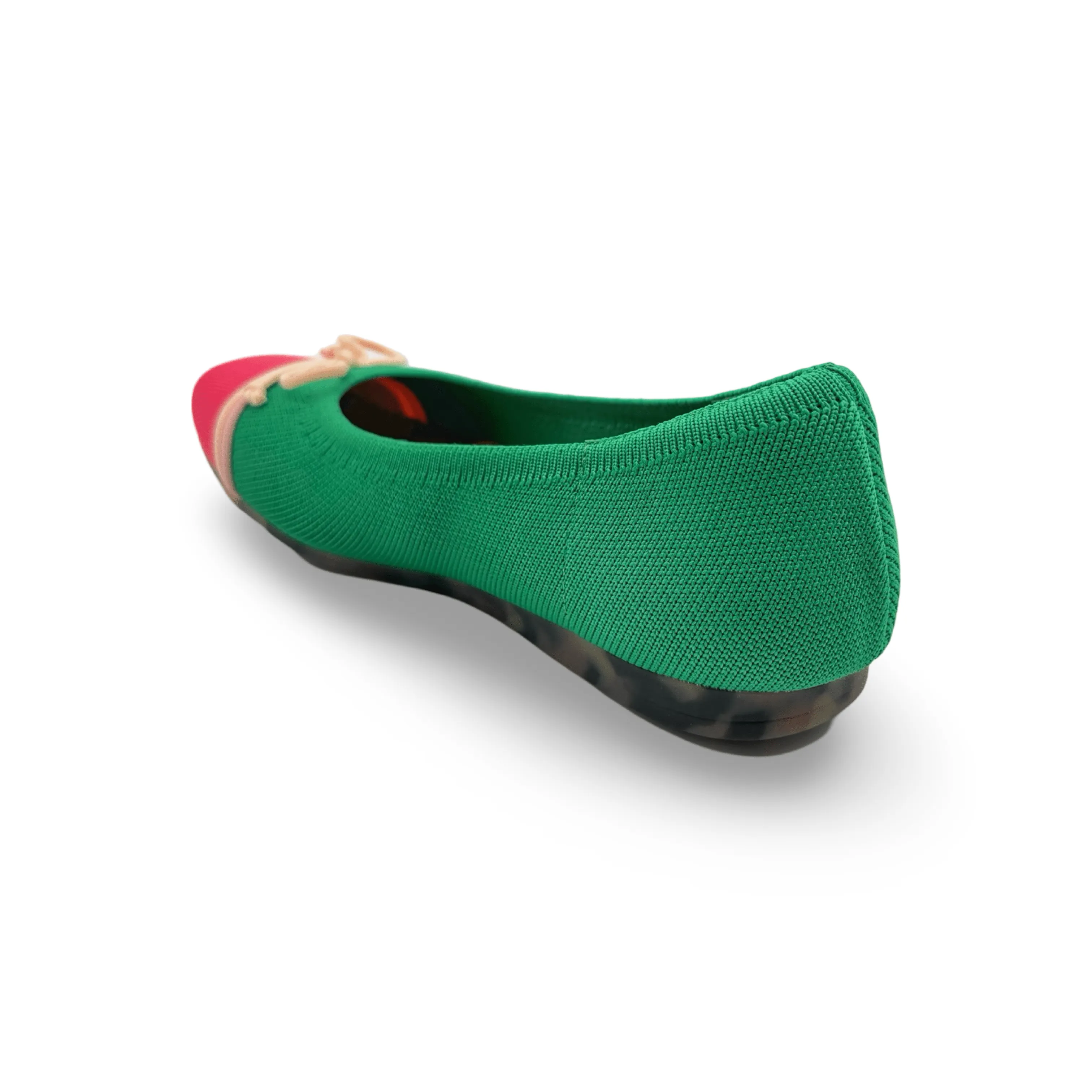 Noelle Green/Pink Knit Fabric Flat