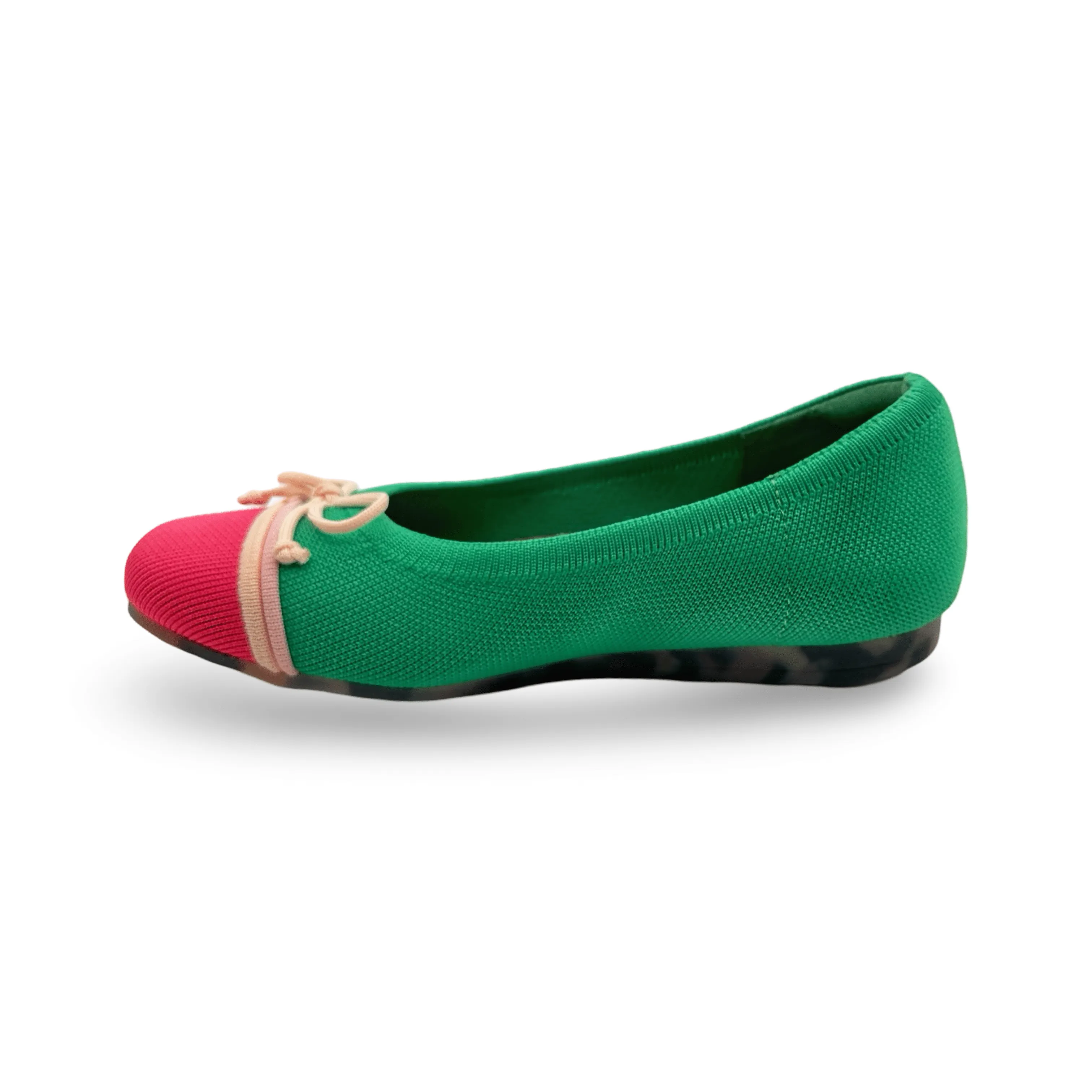 Noelle Green/Pink Knit Fabric Flat